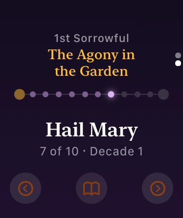 Watch screen showing bead progress tracker