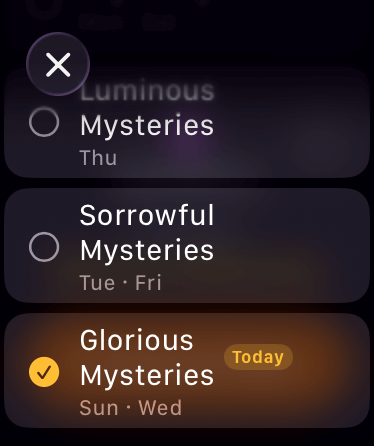 Rosary Mystery Selection